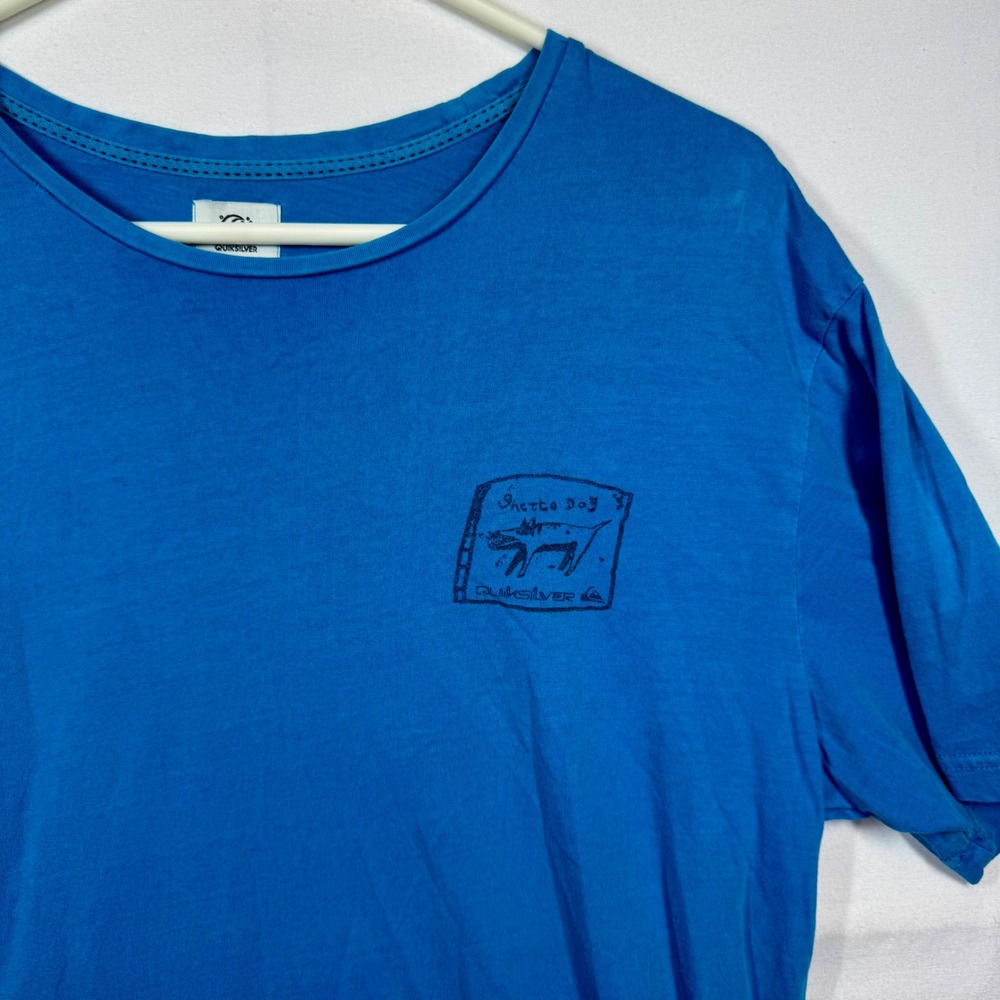 Quiksilver Ghetto Dog Modern‎ Graphic Print T-Shirt Short Sleeve Top Sz XL Y2K
